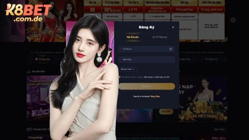 Hướng dẫn các bước đăng ký tài khoản K8BET