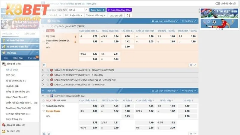 Thể thao K8BET là cung cấp dịch vụ liên quan đến bộ môn thể thao