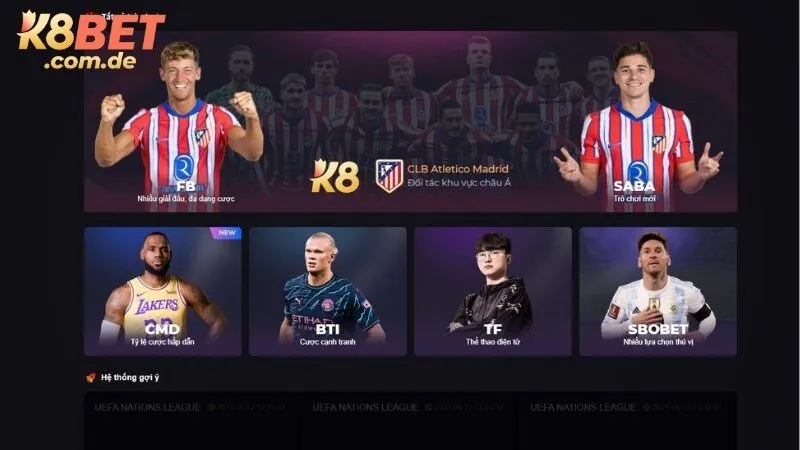 Thể thao K8BET – Sảnh cá cược đỉnh cao dành cho tín đồ bóng đá